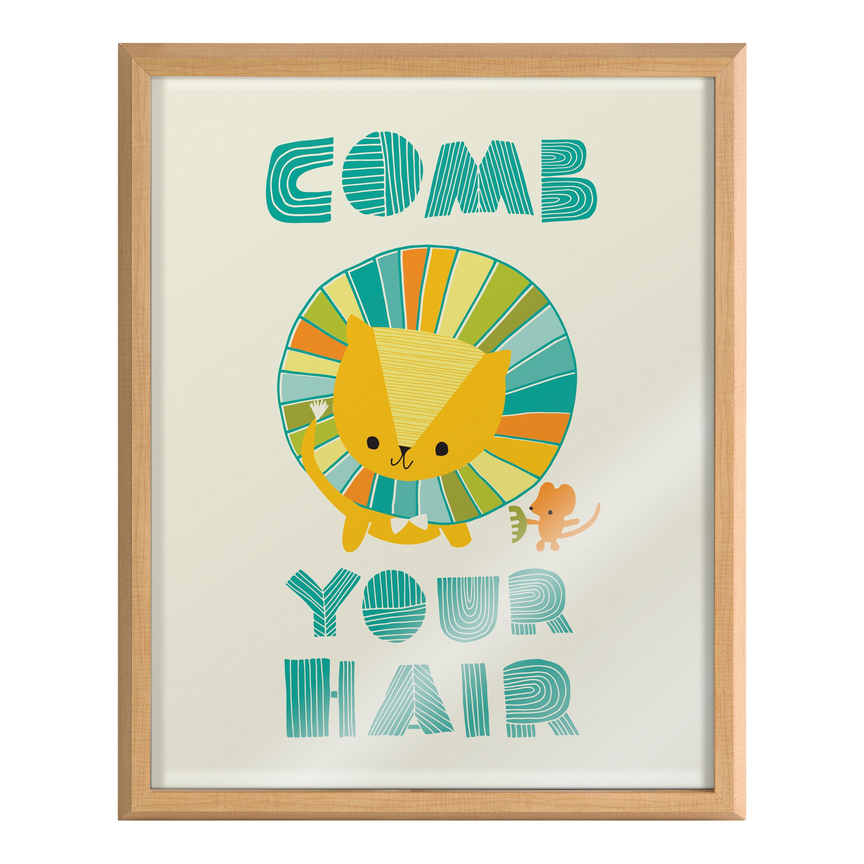 Blake Splish Splash Zoo Lion Framed Printed Glass by Heather Rosas by kateandlaurel - product image 2 for Resin Society