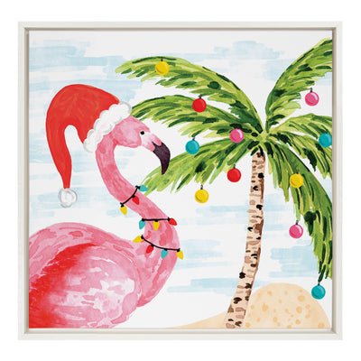 Sylvie Holiday Flamingo Framed Canvas by kateandlaurel - product image 2 for Resin Society