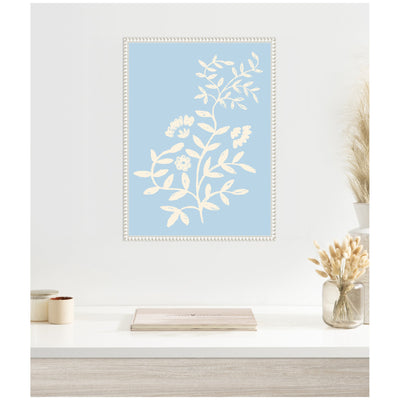 Country Chintz Botanical Pale Blue by Vicky Yorke Framed Canvas Wall Art Print