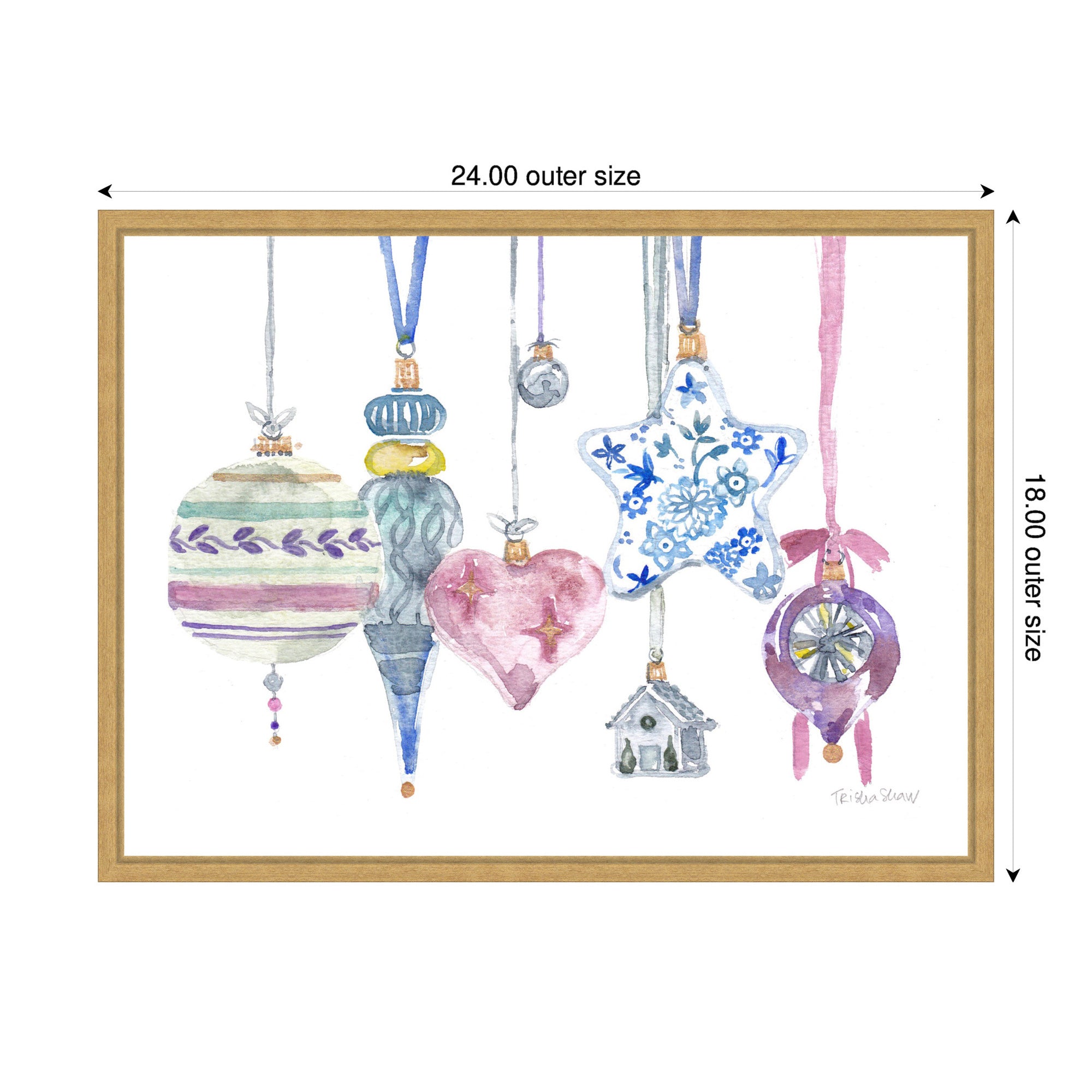 Sylvie Framed Canvas Vintage Hanging Ornaments by Patricia Shaw