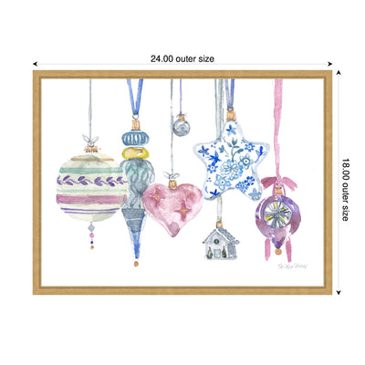 Sylvie Framed Canvas Vintage Hanging Ornaments by Patricia Shaw