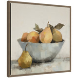 Sylvie Still Life Fruit In A Bowl Vintage Style framed canvas art showcasing a bowl of fruit with a vintage aesthetic.