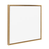 Square white canvas with a natural light wooden frame, shown at a slight angle against a white background.