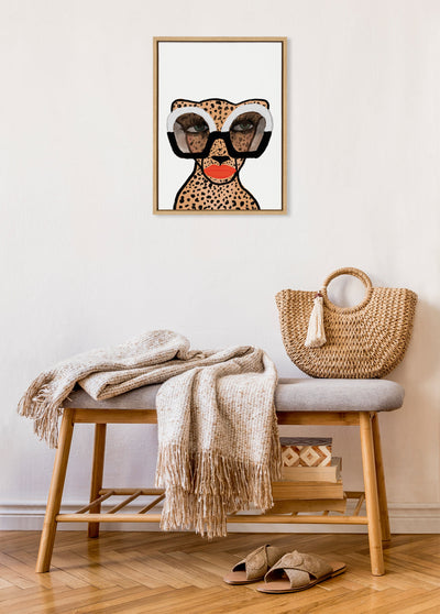 Sylvie Cheetah 4 Framed Canvas by Kendra Dandy of Bouffants and Broken Hearts