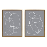 Sylvie Gray Going in Circles Framed Canvas Set