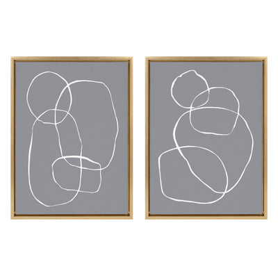 Sylvie Gray Going in Circles Framed Canvas Set