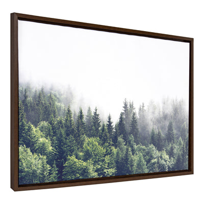 Sylvie Lush Green Forest On A Foggy Day Framed Canvas