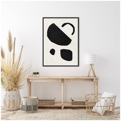 Sylvie Black Geometric Abstract 2 Framed Canvas by July Art Prints