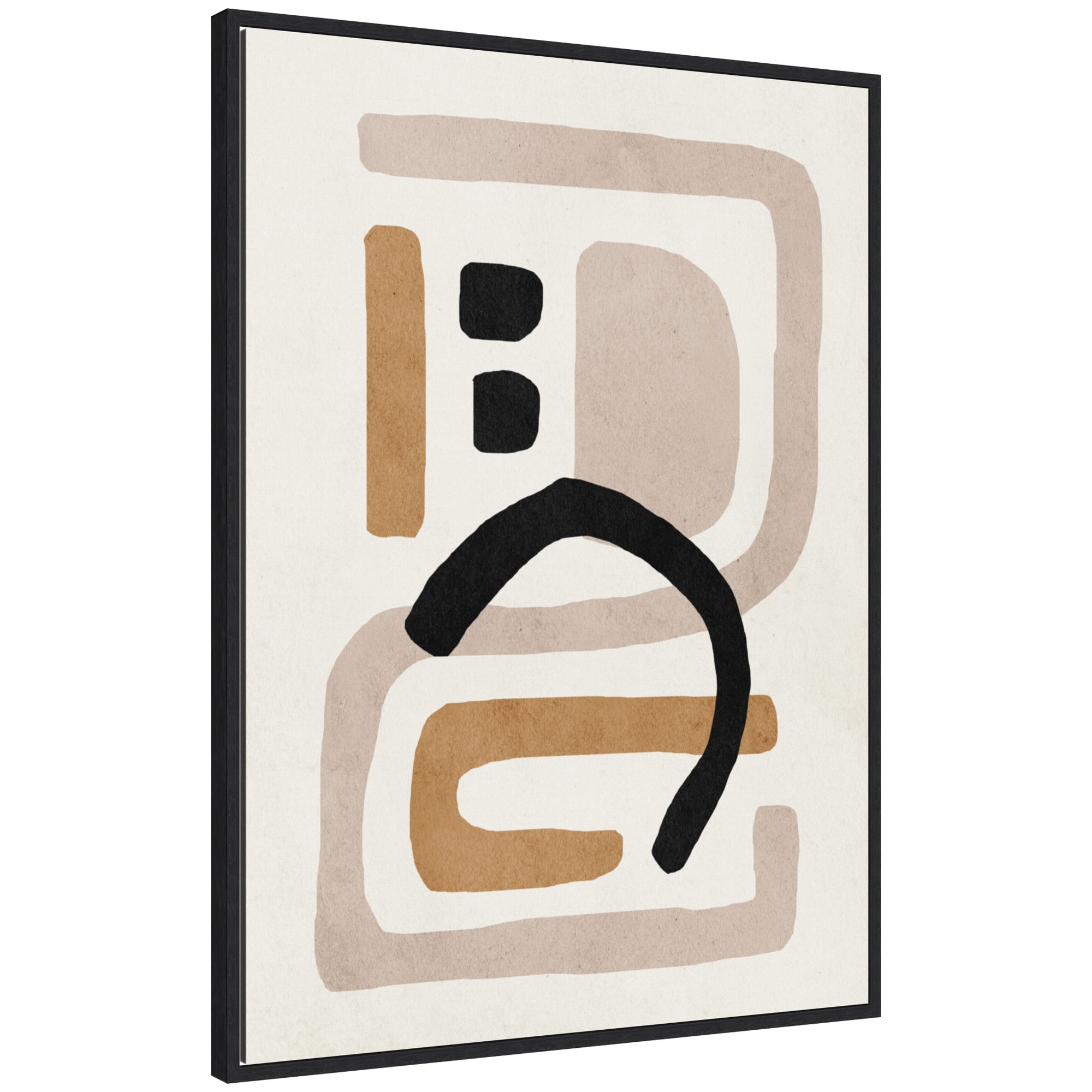 Sylvie Neutral Abstract 2 Minimal Modern Art Framed Canvas by July Art Prints