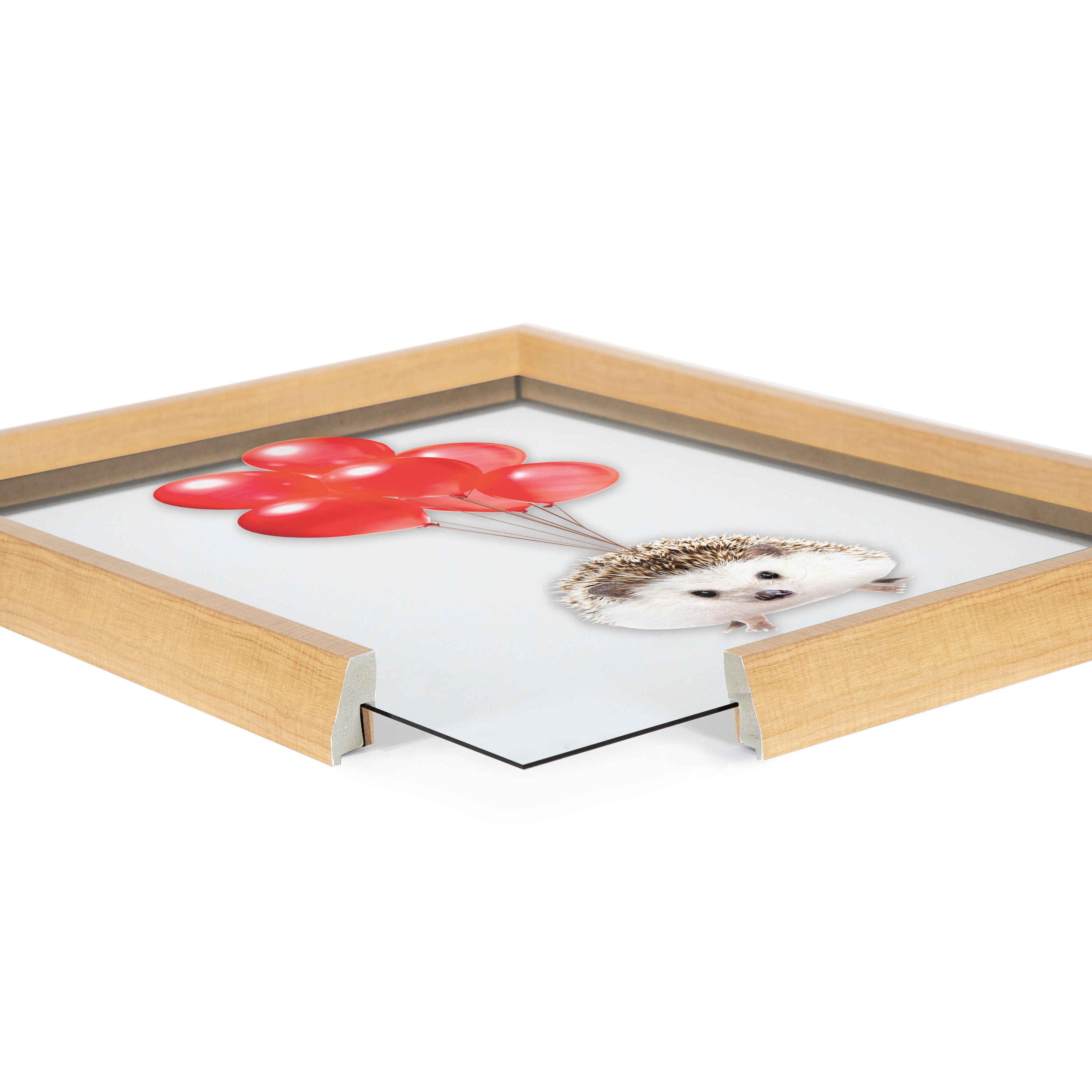 Blake Hedgehog Balloons Framed Printed Glass by Amy Peterson Art Studio by kateandlaurel - product image 3 for Resin Society