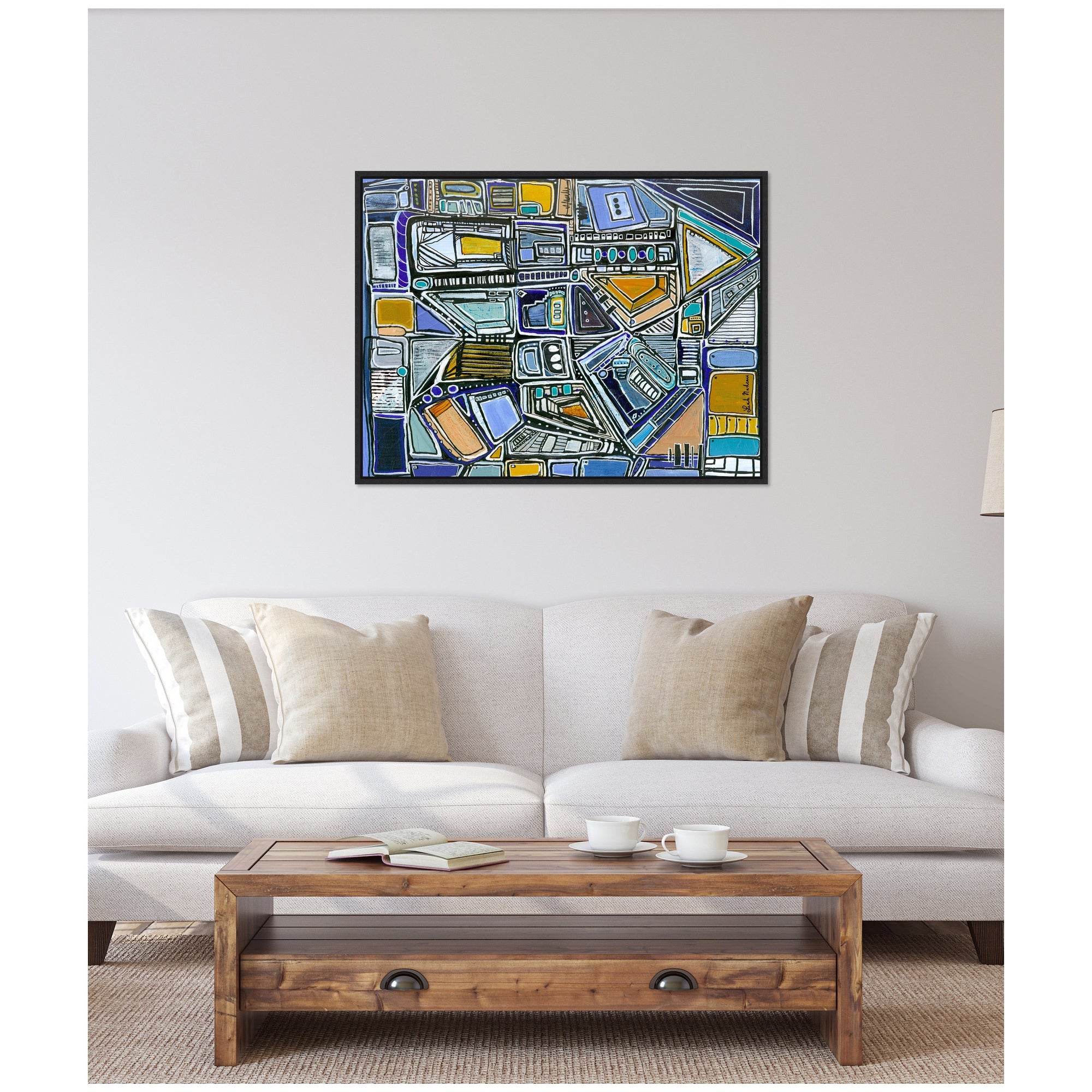 Sylvie Pacific Tower Horizontal Framed Canvas by Leah Nadeau