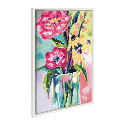 Sylvie Yellow Daisies Framed Canvas by Rachel Christopoulos by kateandlaurel - product image 2 for Resin Society