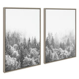 Sylvie Forest On A Foggy Day Black and White Framed Canvas Set by The by kateandlaurel - product image 10 for Resin Society