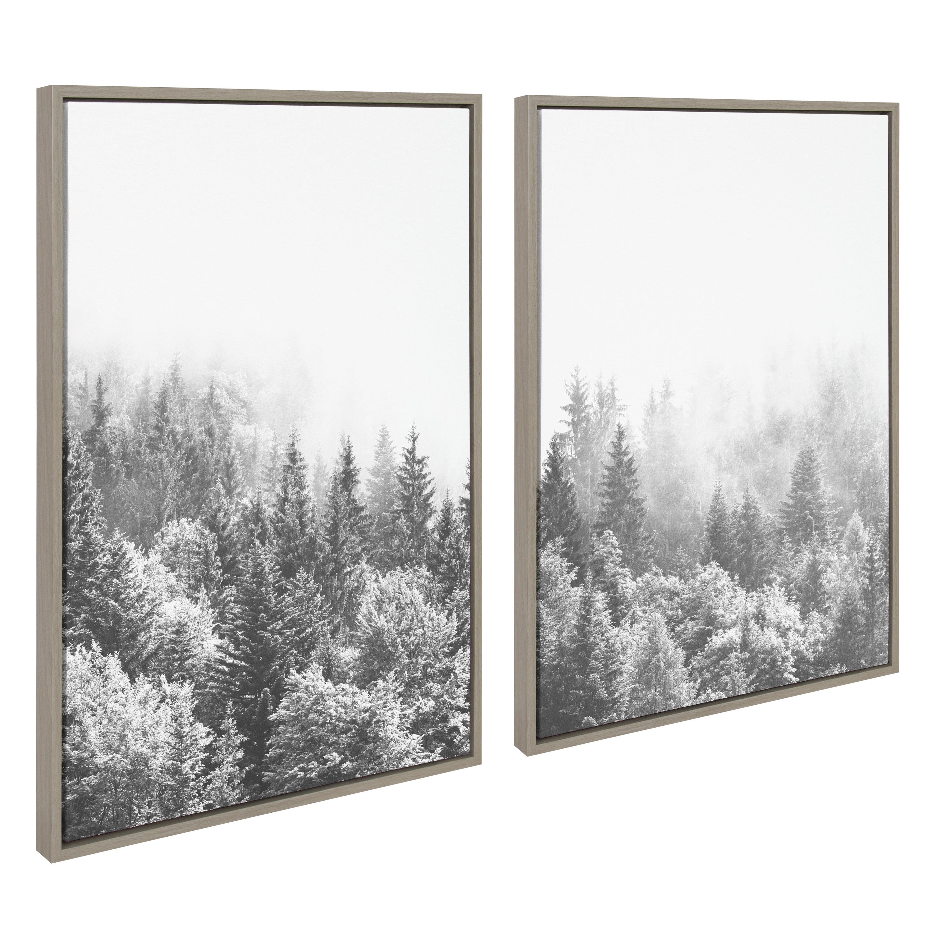 Sylvie Forest On A Foggy Day Black and White Framed Canvas Set by The by kateandlaurel - product image 10 for Resin Society