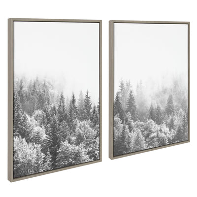 Sylvie Forest On A Foggy Day Black and White Framed Canvas Set by The by kateandlaurel - product image 10 for Resin Society