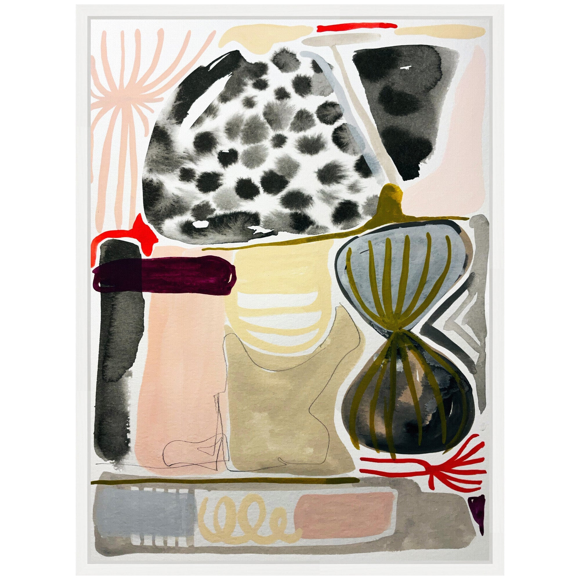Sylvie Abstract 01 Framed Canvas by Emma Daisy