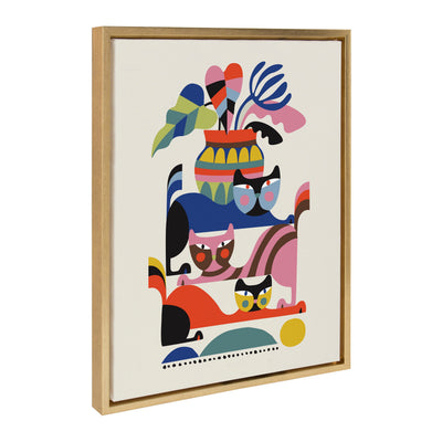 Sylvie 3 Cats Framed Canvas by kateandlaurel - product image 14 for Resin Society