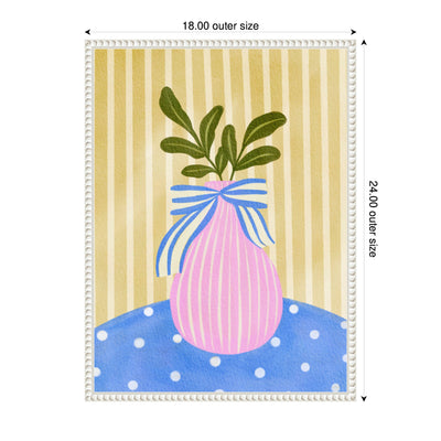 Sylvie Pink Vase Framed Canvas by Nikita Jariwala