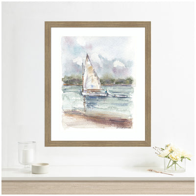 Framed Art 1 Maryanne Welch Chatham Fog Sailboat by Patricia Shaw