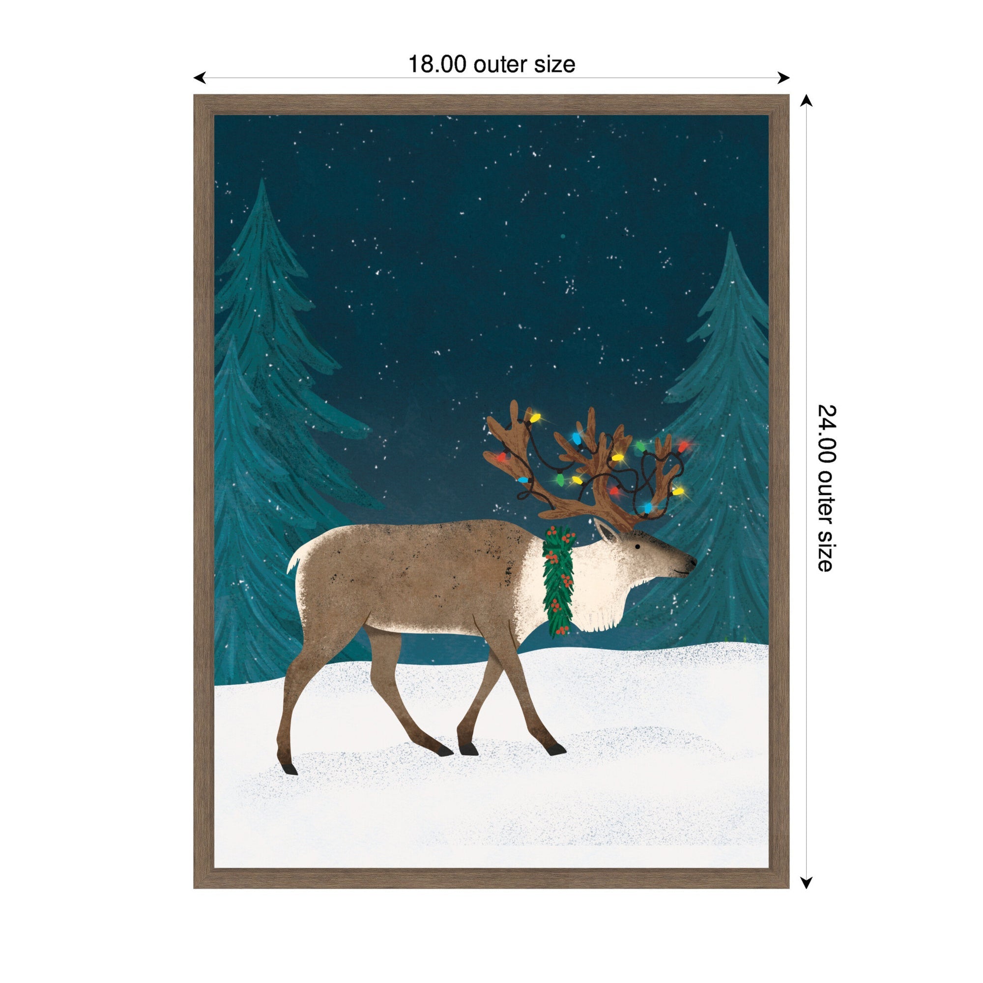 Sylvie Framed Canvas Christmas Caribou by Tania Garcia