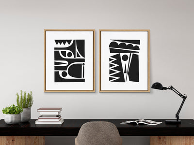 Sylvie Geometric Framed Canvas Set by kateandlaurel - product image 6 for Resin Society