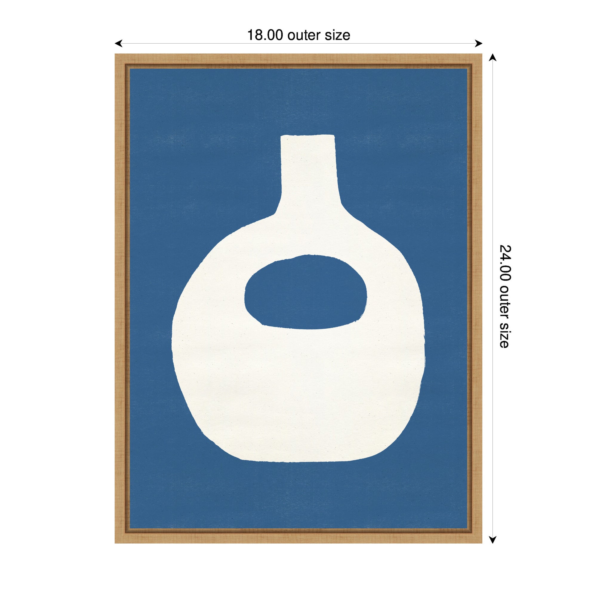 Sylvie Ceramic Blue Beige 3 Framed Canvas by Rocket Jack