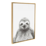 Sylvie Sloth Framed Canvas by Simon Te Tai