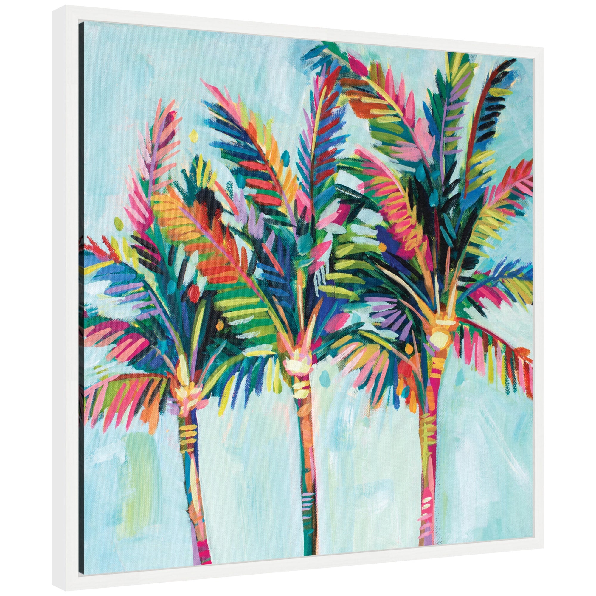 Sylvie Rainbow Coconuts Framed Canvas by Rachel Christopoulos