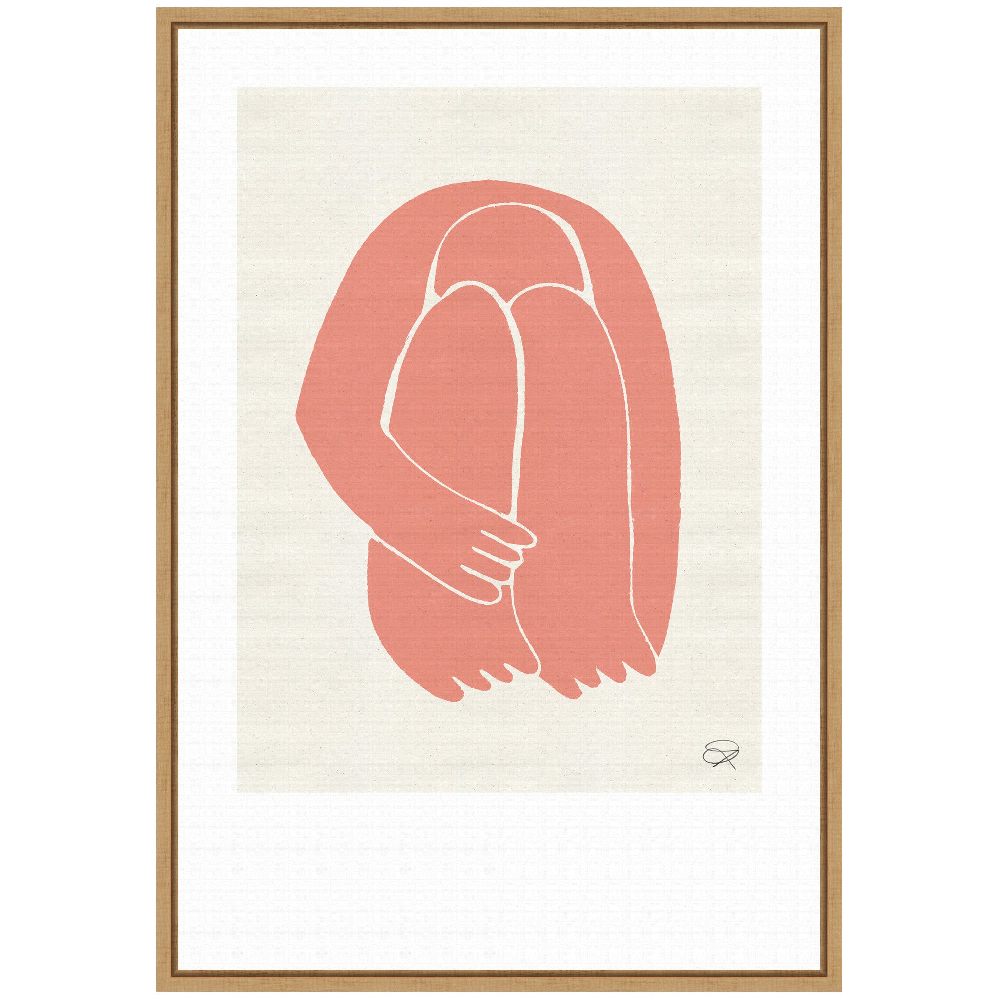 Sylvie Head Down 1 Terracotta Framed Canvas by Rocket Jack