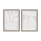 Sylvie Zen Botanical Rock Neutral Framed Canvas Set by kateandlaurel - product image 13 for Resin Society