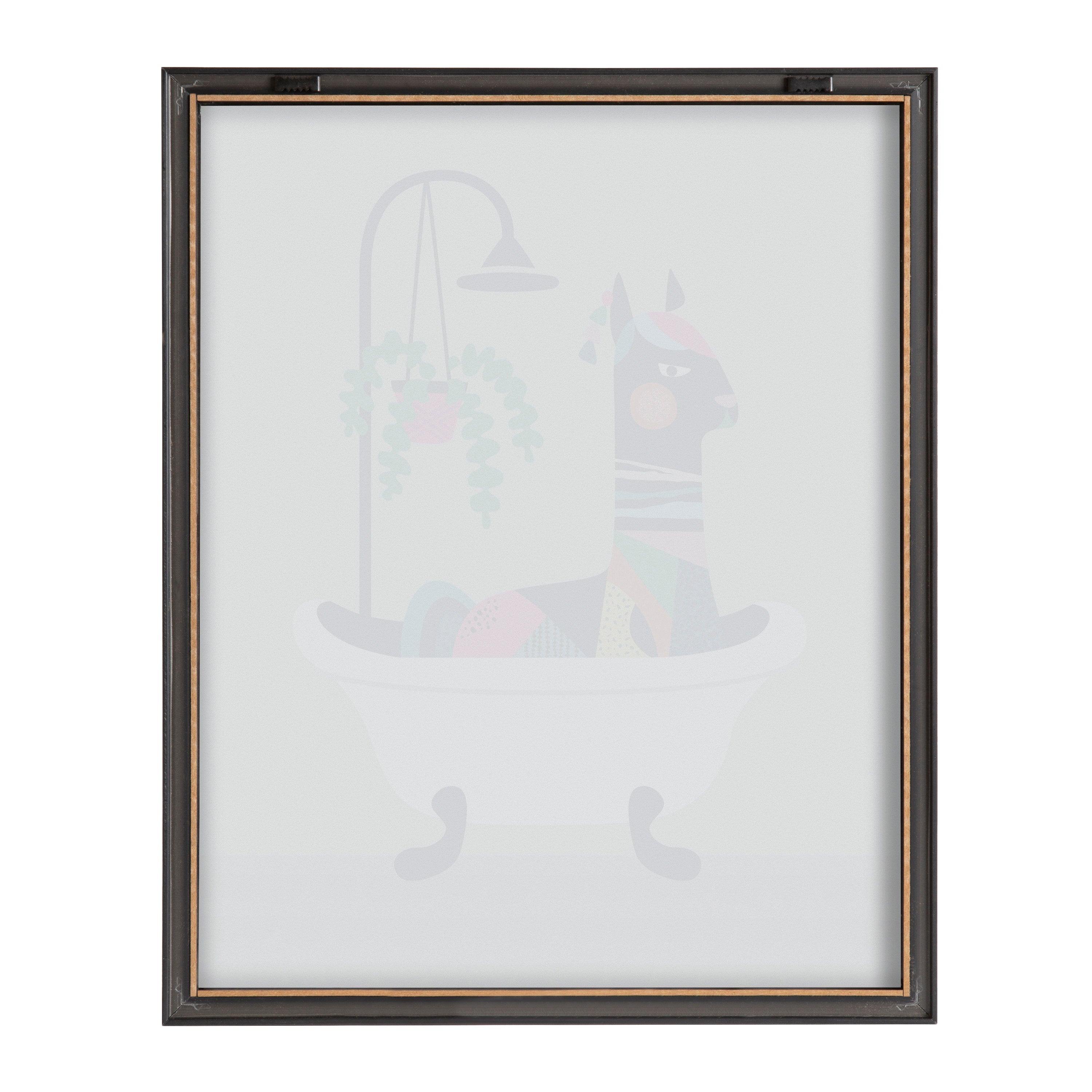 Blake Mid Century Modern Llama in the Tub Framed Printed Glass by kateandlaurel - product image 4 for Resin Society