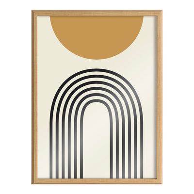 Blake Retro Mountain Sunrise Framed Printed Glass by The Creative Bunch Studio