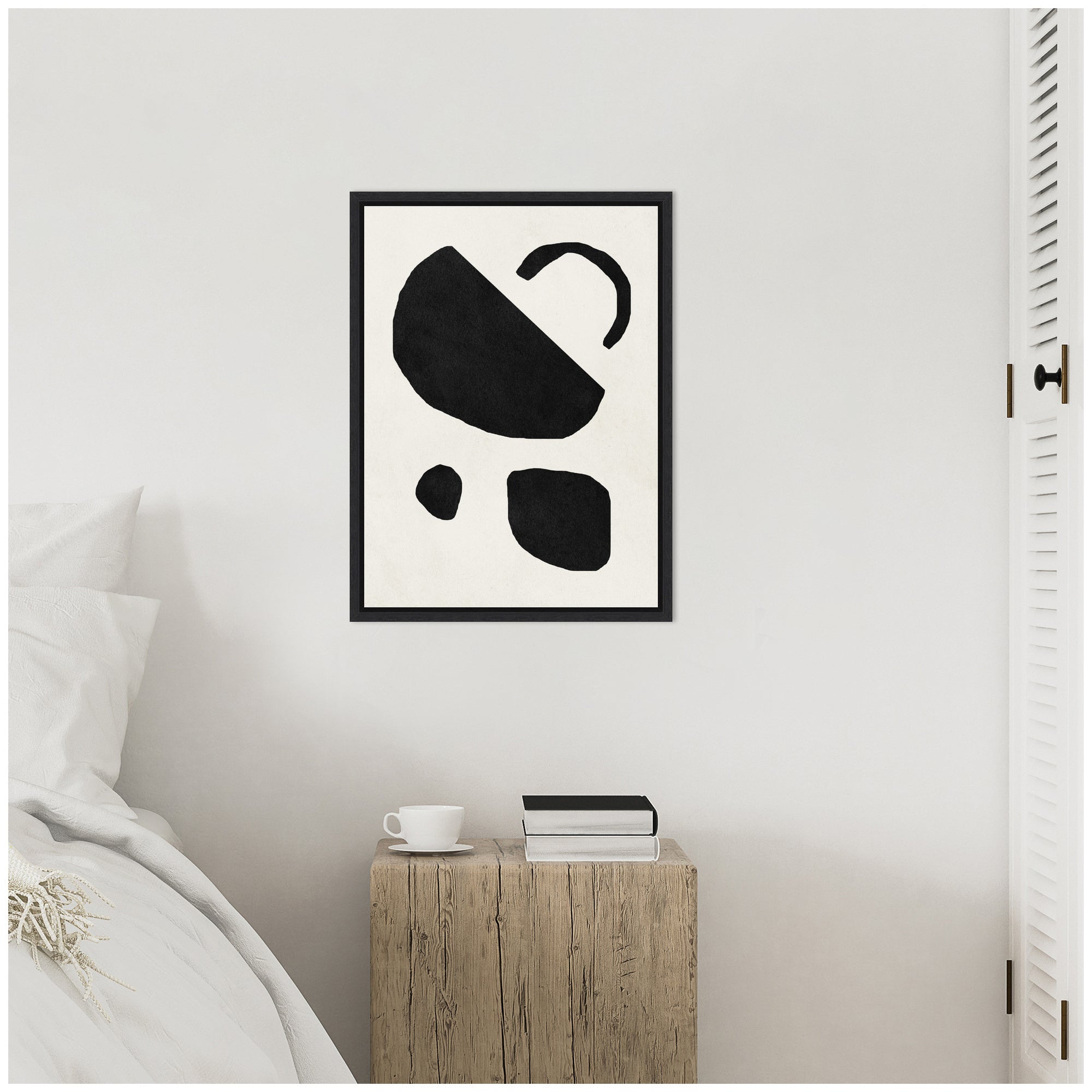 Sylvie Black Geometric Abstract 2 Framed Canvas by July Art Prints
