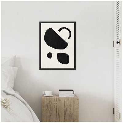 Sylvie Black Geometric Abstract 2 Framed Canvas by July Art Prints
