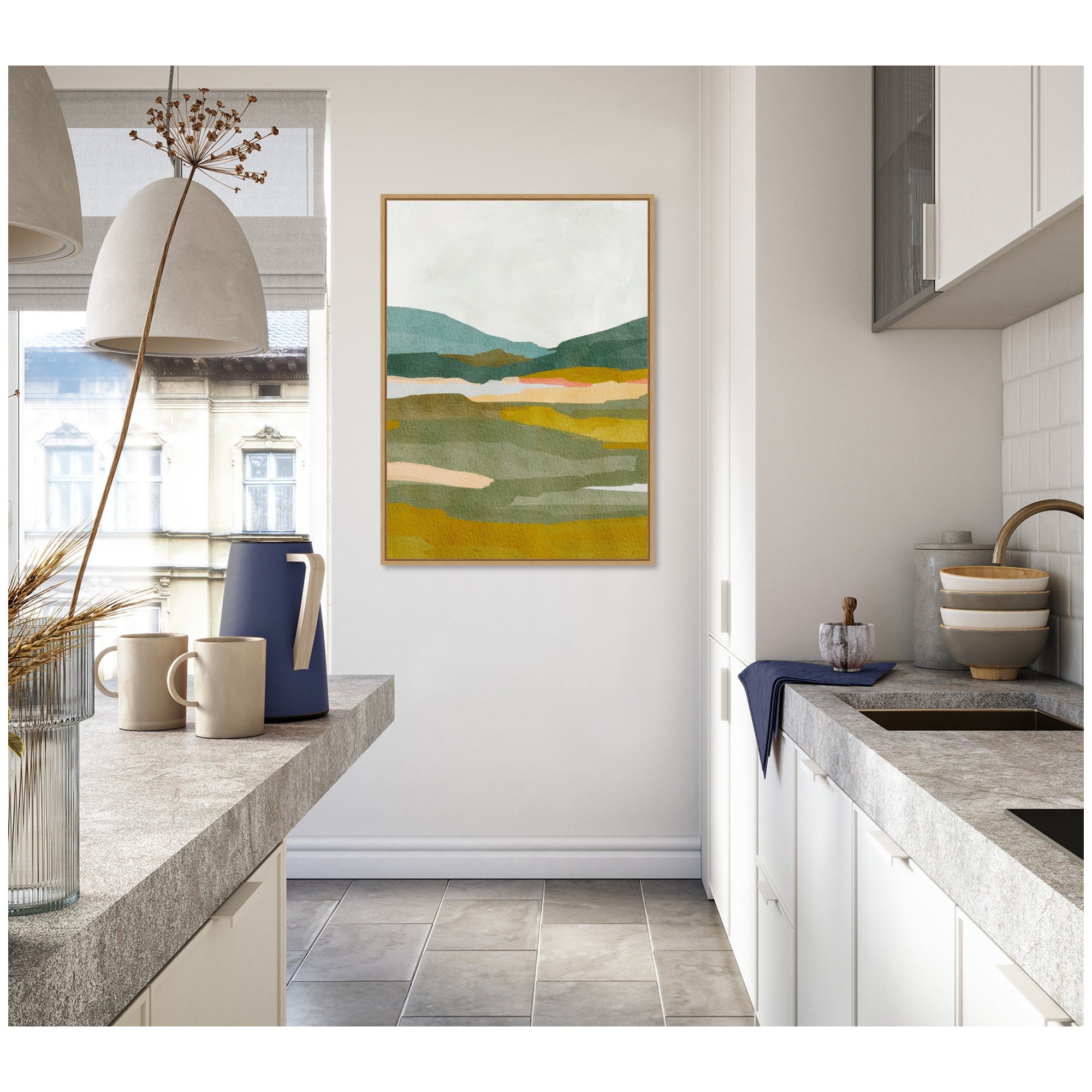 Sylvie Vibrant Abstract Framed Canvas by Nikita Jariwala