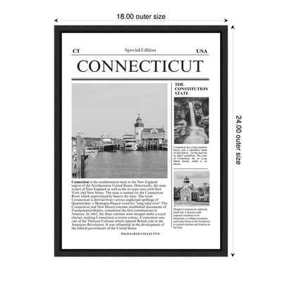 Connecticut Article by Megan Ryan Framed Canvas Wall Art Print
