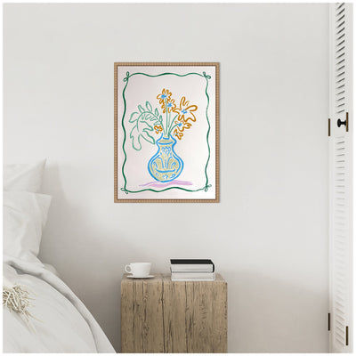 Sylvie June Blooms Bow Border Framed Canvas by Kate Aurelia Holloway