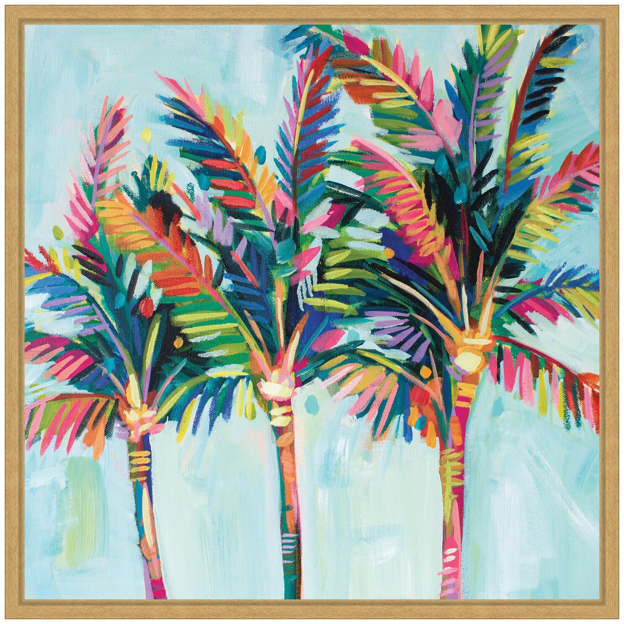 Sylvie Rainbow Coconuts Framed Canvas by Rachel Christopoulos
