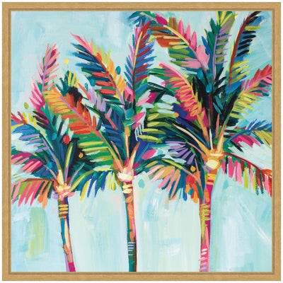 Sylvie Rainbow Coconuts Framed Canvas by Rachel Christopoulos