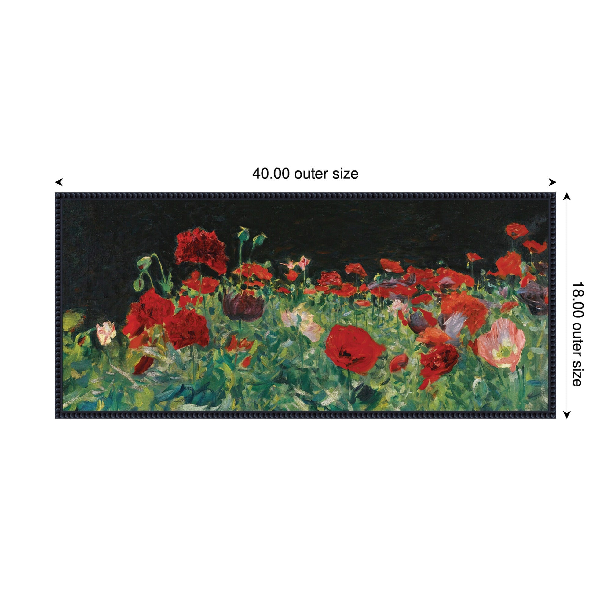 Poppies 1886 John Singer Sargent PANEL by Nostalgia Prints Framed Canvas Wall Art Print