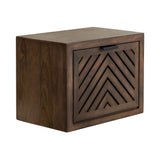 Mezzeta Floating Side Table mounted on wall with small items stored inside
