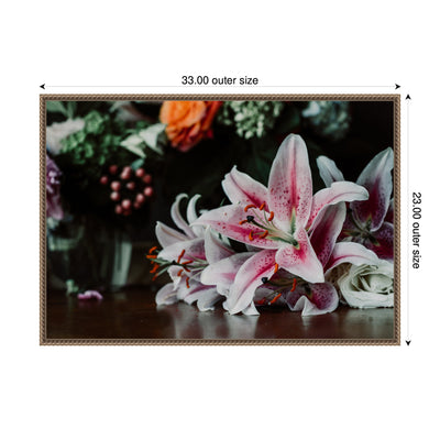 Sylvie Dark Lily Framed Canvas by Alicia Abla