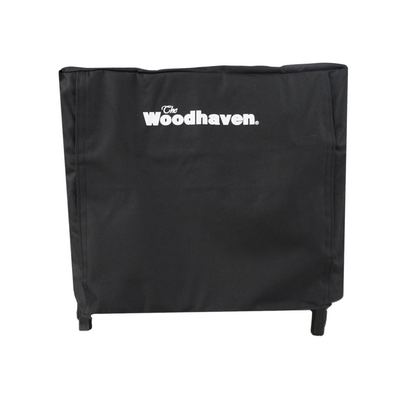 Woodhaven 2 ft Steel Firewood Rack in black with optional cover and support bases