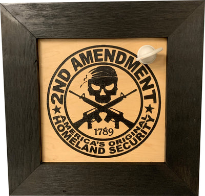 Second Amendment Hidden Gun Safe, 2nd Amendment Skull Concealment Shelf by Bellewood Designs - product image 3 for Resin Society