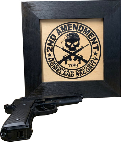Second Amendment Hidden Gun Safe, 2nd Amendment Skull Concealment Shelf by Bellewood Designs - main product image for Resin Society