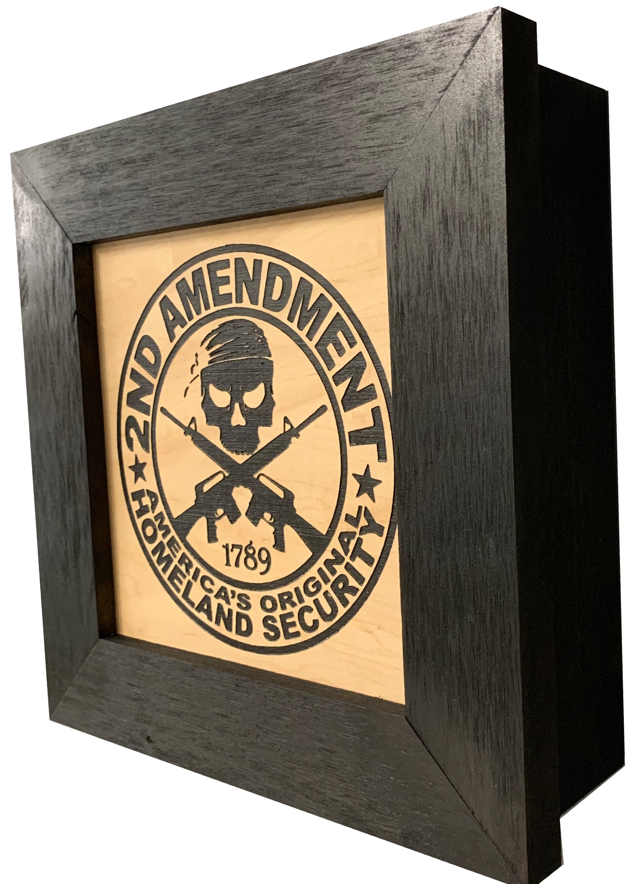 Second Amendment Hidden Gun Safe, 2nd Amendment Skull Concealment Shelf by Bellewood Designs - product image 5 for Resin Society