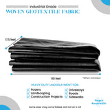 Commercial grade woven geotextile fabric roll for driveway and road stabilization