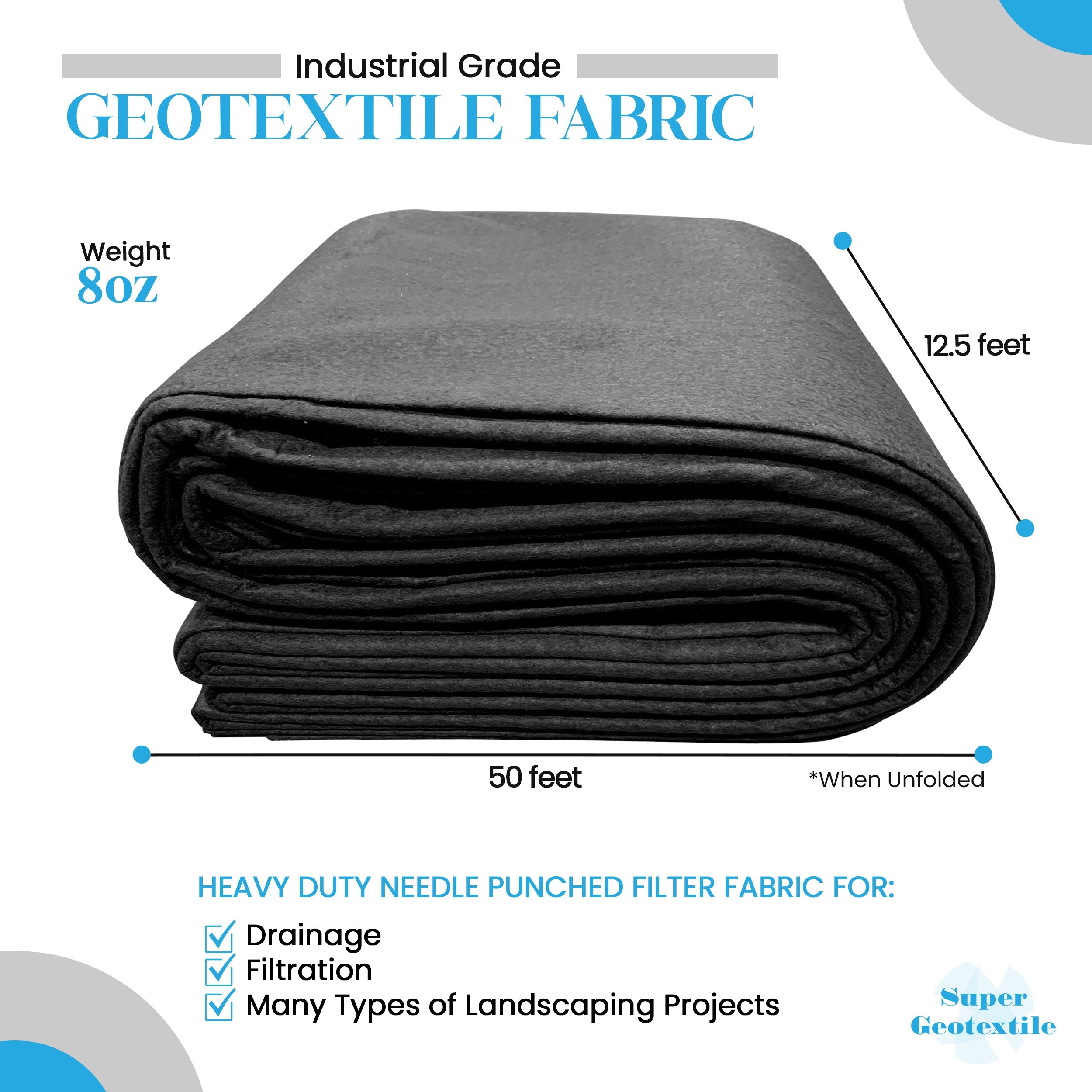 8 oz Non-Woven Needle Punched Geotextile Fabric roll