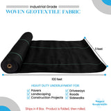 Commercial grade woven geotextile fabric roll for driveway and road stabilization