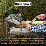 3-Piece Curved Drawknife Set with Palm Handles by Sharky Forged Steel Tools